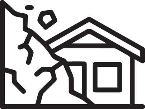 A house with a rock on the side on it clipart illustration vector