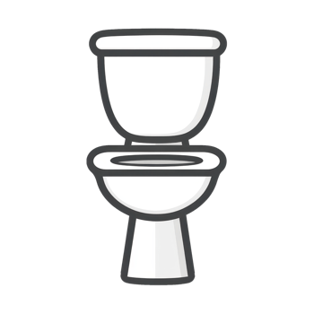 Bold Toilet Icon with Thick Lines and Minimalist Design png