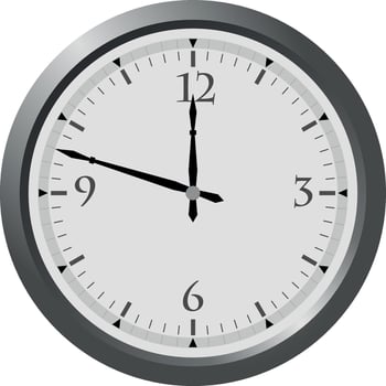 A clock is shown on a white background vector