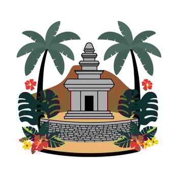 The emblem of bali, a small island in the south pacific vector