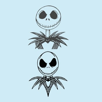 Jack and sally stencils art of black magic vector