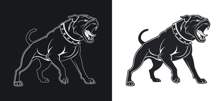 Angry Bulldog Face Silhouette vector