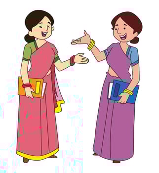 Cartoon two woman Talking vector