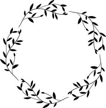 Minimal Illustration of Foliage Wreath vector
