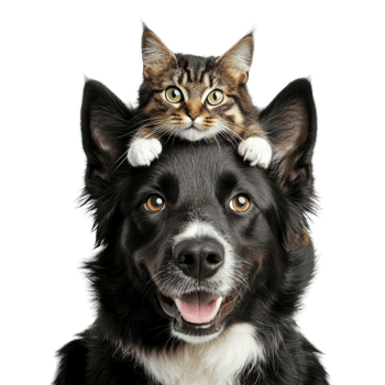 Dog and Cat Together in a Playful Moment png