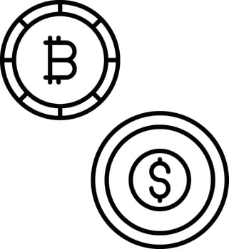 Cryptocurrency Exchange Line Icon Design vector