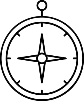 Compass Line Icon Design vector