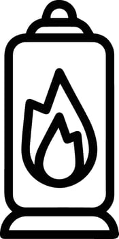 Oil lamp icon clip art illustration black and white vector
