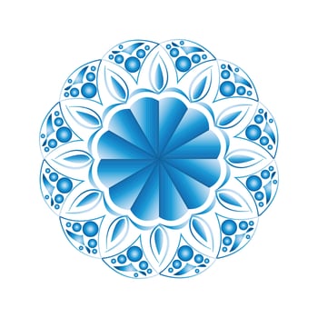 Blue color flower mandala design vector