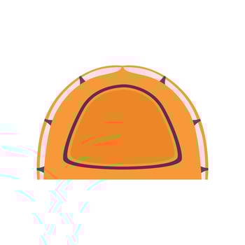 Orange Camping Tourist Tent, Summer Rest Design Element Illustration vector