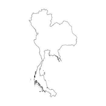 Thailand blank outline map vector