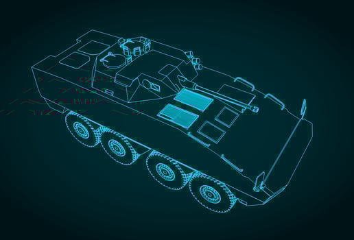 Infantry fighting vehicle sketch vector