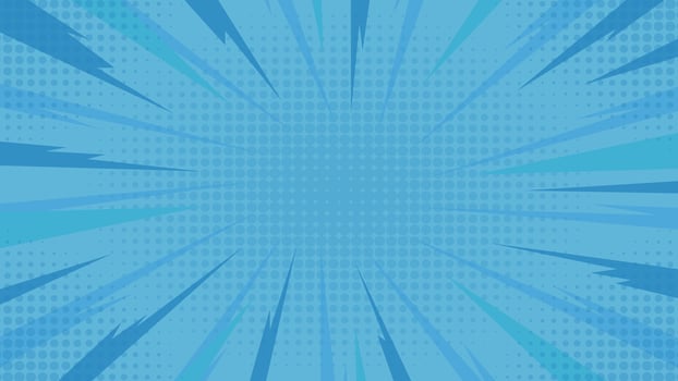 Blue comic background with bold lines and halftone gradations. Suitable for comics, prints, posters, etc. vector