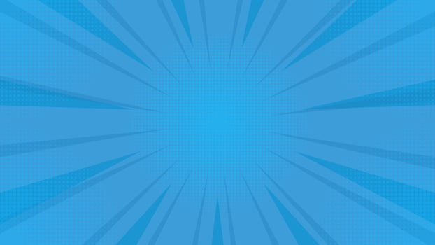 Blue comic background with starburst and halftone gradations. Suitable for comics, prints, posters, etc. vector