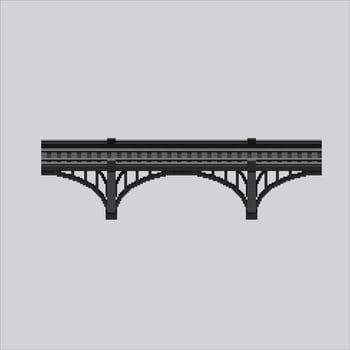 Pixel art illustration Train Bridge. Pixelated Railway Bridge. Train Railway Bridge icon pixelated for the pixel art game and icon for website and game. old school retro. vector