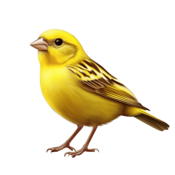 Yellow Bird Perched on Clear Transparent Background png