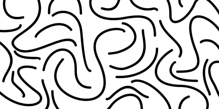 Hand drawn black doodle lines on white background. Template design for banner, greeting card, flyer, brochure, social media. vector