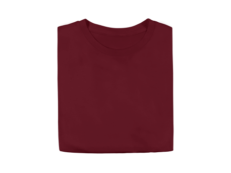 Cardinal Red colour blank fashion folded tee front mockup template png