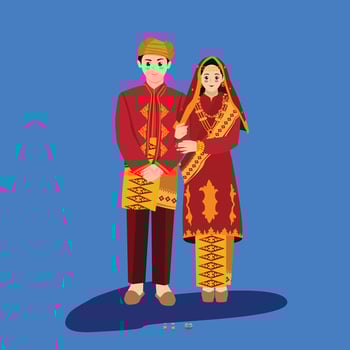 Aceh Sumatera Indonesian Traditional Wedding dress couple vector