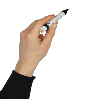 A person holding a pen with a black tip png