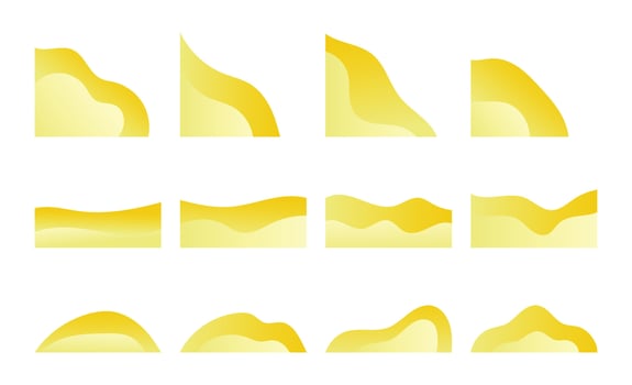Yellow Gradient Shapes, Abstract Background Elements vector