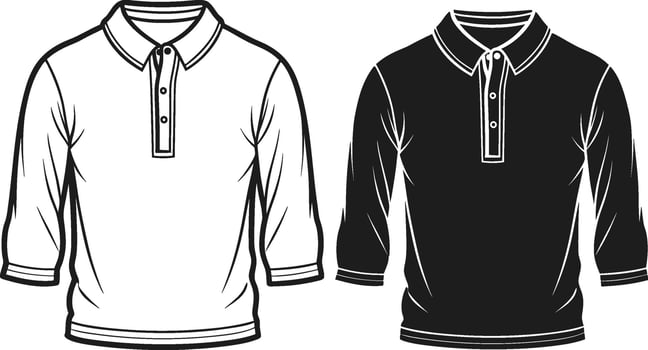 Artful Henley Shirt Line Design vector