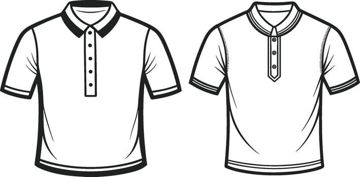 Black Henley Shirt Minimalist Art vector