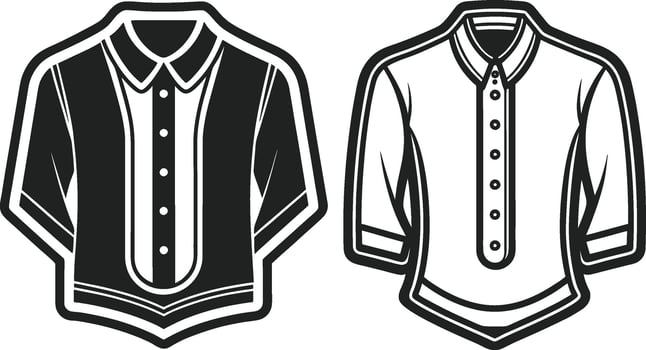 Minimal Henley Shirt Silhouette vector