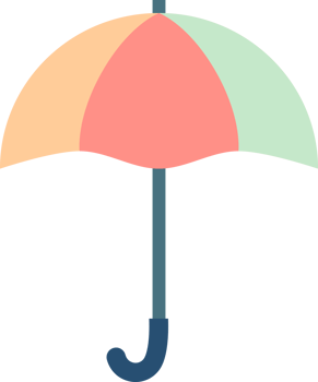 Open umbrella doodle icon png