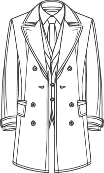 Retro Style Overcoat Silhouette Design vector
