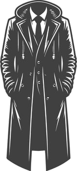 Vintage-Inspired Overcoat Drawing Design vector