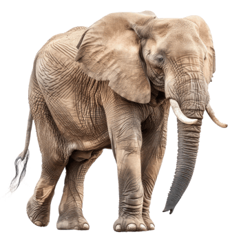 elephant walking on transparent background png
