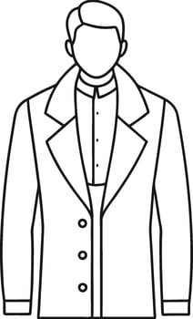 Sophisticated Overcoat Monochrome Sketch vector