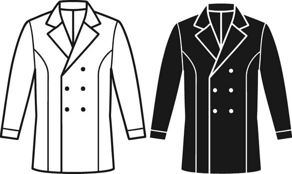 Minimal Man Overcoat Black Line Illustration vector