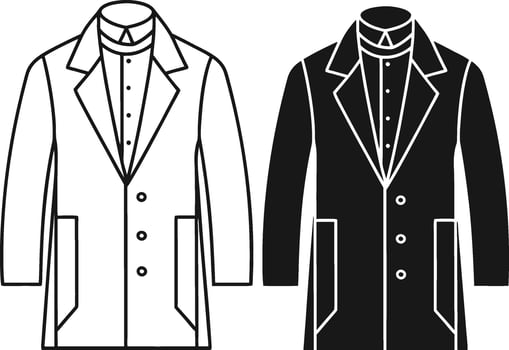 Elegant Black Overcoat Outline vector