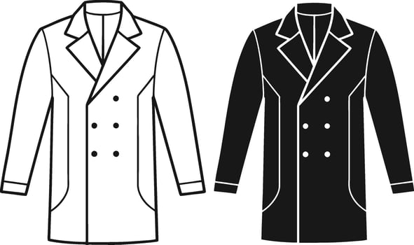 Refined Vintage Overcoat Black Artwork vector