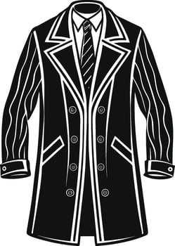 Stylized Retro Overcoat Silhouette vector