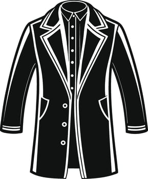 Minimal Overcoat Monochrome Silhouette vector