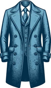 Rustic Overcoat Vintage Silhouette Design vector