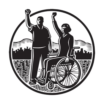 Disabled people outline. vector