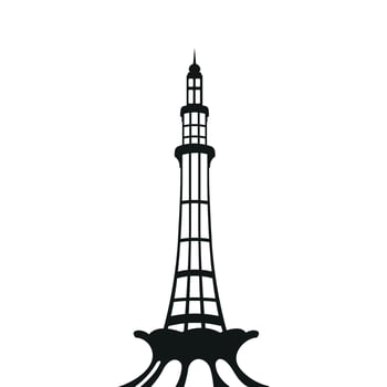 Minar e Pakistan Silhouette Design Illustration vector