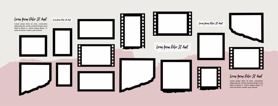 page grid layout abstract photo frames vector