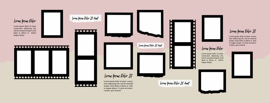 comics page grid layout abstract photo frames and digital photo wall template vector