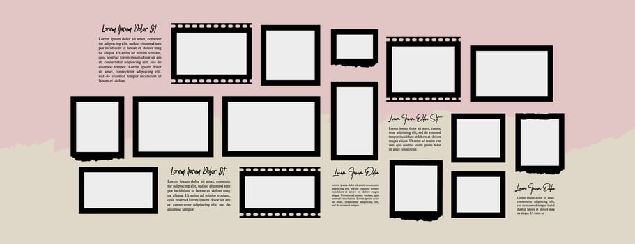 Collage grid photo effect vector