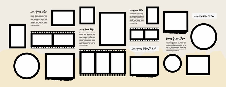photo frame collage template vector