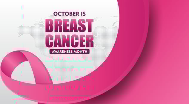 breast cancer awareness day background with pink ribbon vector