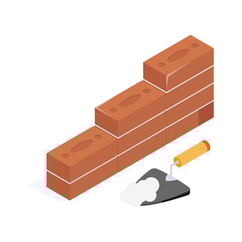 Well designed brick wall isometric icon in modern style vector
