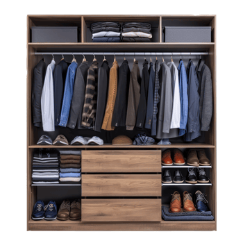 Modern Closet top view full length isolate on transparent background png