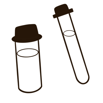 Two science test tubes on a transparent background. png