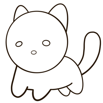 a black and white drawing of a cat png